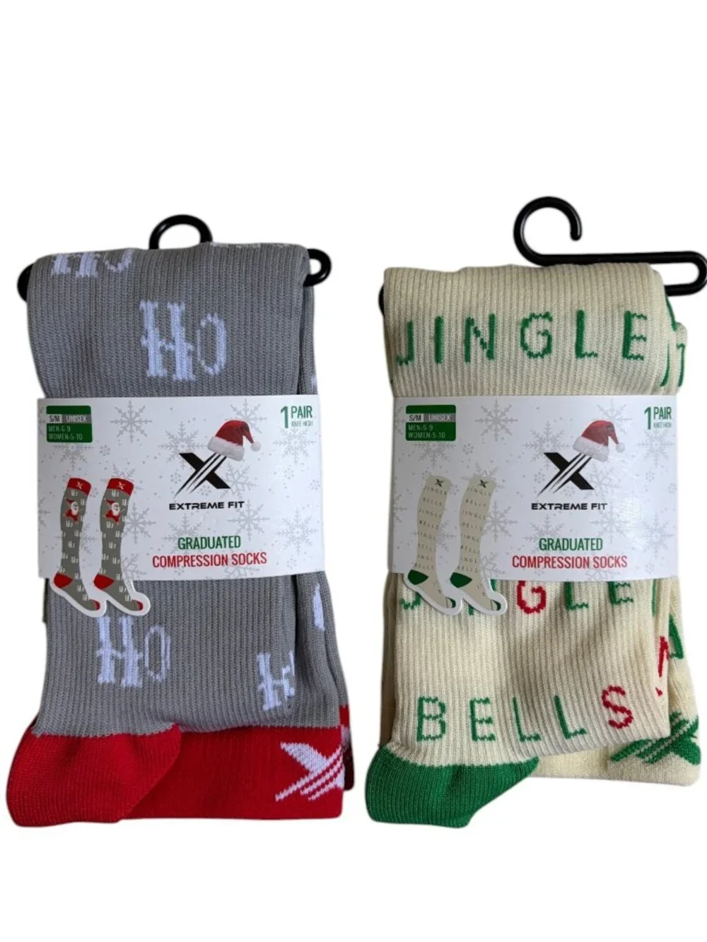 NWT Extreme Fit Christmas Holiday Themed Graduated Compression Socks - S/M
